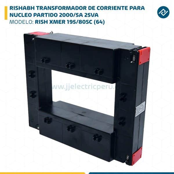 RISHABH TRANSFORMADOR DE CORRIENTE PARA NUCLEO PARTIDO 2000/5A 25VA RISH XMER 195/80SC (64)