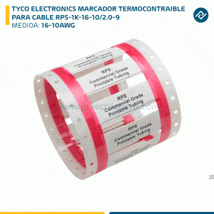 TYCO ELECTRONICS MARCADOR TERMOCONTRAIBLE PARA CABLE 16-10AWG RPS-1K-16-10/2.0-9