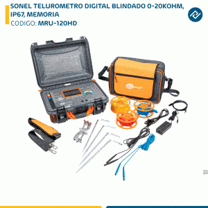 SONEL TELUROMETRO DIGITAL BLINDADO 0-20KOHM, IP67, MEMORIA MRU-120HD