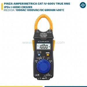 PINZA AMPERIMETRICA 1000AC 1000VAC/DC 6MOHM 400°C CAT IV-600V TRUE RMS IP54 I-HIOKI CM3289