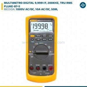 MULTIMETRO DIGITAL, 1000V AC/DC, 10A AC/DC, 50M, 9,999ΜF, 200KHZ, TRU RMS FLUKE-87-5