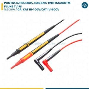 PUNTAS D/PRUEBAS, BANANA, 10A, CAT III-100V/CAT IV-600V, TWISTGUARDTM FLUKE TL175