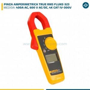 PINZA AMPERIMETRICA, 400A AC, 600 V AC/DC, 4K?, CAT IV-300V, TRUE RMS FLUKE-323