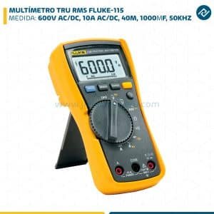 MULTÍMETRO, 600V AC/DC, 10A AC/DC, 40M, 1000ΜF, 50KHZ, TRU RMS FLUKE-115