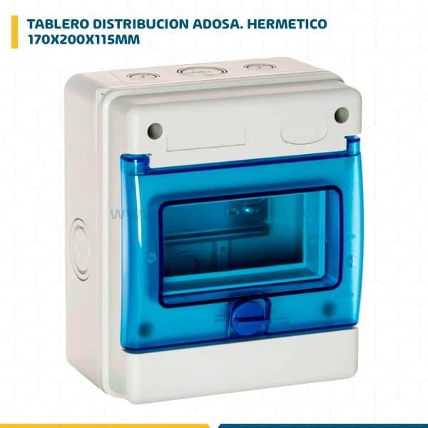 TABLERO DISTRIBUCION ADOSA. HERMETICO LIBRE HALOG. 6 P IP65 IK08 170X200X115MM 1306B