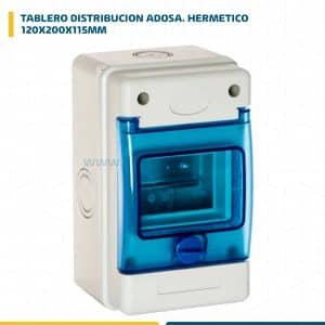 TABLERO DISTRIBUCIÓN ADOSA. HERMETICO LIBRE HALOG. 4 P IP65 IK08 120X200X115MM