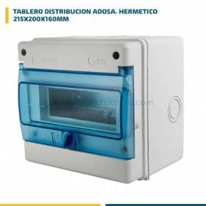 TABLERO DISTRIBUCIÓN ADOSA. HERMETICO LIBRE HALOG. 8 P C/BORNE IP65 IK08 215X200X160MM 1308AEER1