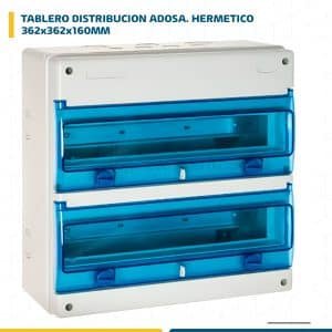 TABLERO DISTRIBUCIÓN ADOSA. HERMETICO LIBRE HALOG. 36 P C/BORNE IP65 IK08 362x362x160MM 1336PR1