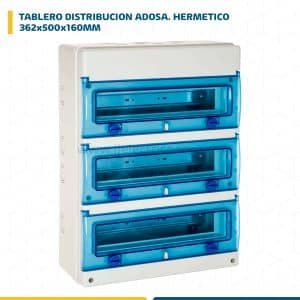 TABLERO DISTRIBUCIÓN ADOSA. HERMETICO LIBRE HALOG. 48 P C/BORNE IP65 IK08 362x500x160MM 1348PR1