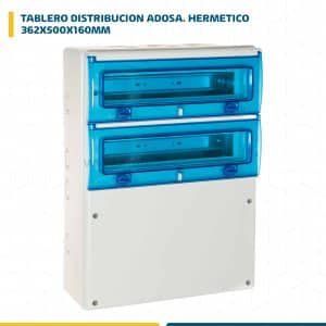 TABLERO DIST ADOS HERM L/H 32 P C/BOR IP65 IK08 362X500X160MM P/LISAS (P/TOMAS MENNEKES 16A,32A,63A) 1332PR1