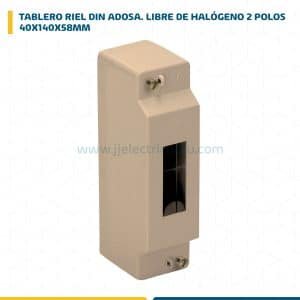 TABLERO RIEL DIN ADOSA. LIBRE DE HALÓGENO 2 POLOS MARFIL 40X140X58MM 689