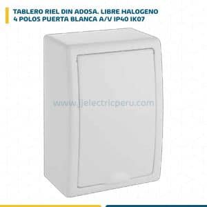TABLERO RIEL DIN ADOSA. LIBRE HALOG. 4 POLOS PUERTA BLANCA A/V IP40 IK07 8684