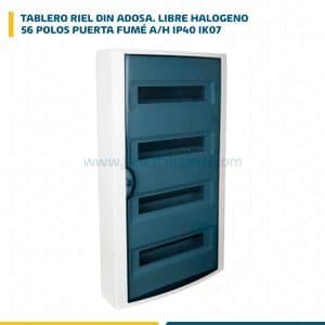 TABLERO RIEL DIN ADOSA. LIBRE HALOG. 56 POLOS PUERTA FUMÉ A/H IP40 IK07 5271PF