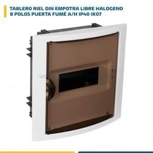 TABLERO RIEL DIN EMPOTRA. LIBRE HALOG. 8 POLOS PUERTA FUMÉ A/H IP40 IK07 5108PF