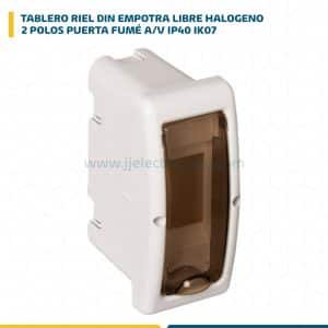 TABLERO RIEL DIN EMPOTRA. LIBRE HALOG. 2 POLOS PUERTA FUMÉ A/V IP40 IK07 8692PF