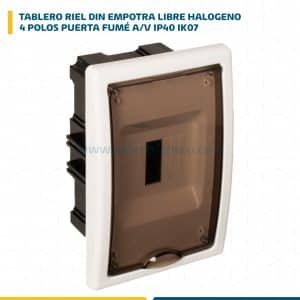 TABLERO RIEL DIN EMPOTRA. LIBRE HALOG. 4 POLOS PUERTA FUMÉ A/V IP40 IK07 8694PF