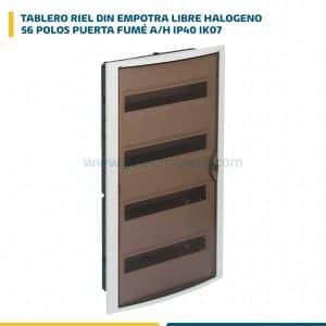 TABLERO RIEL DIN EMPOTRA. LIBRE HALOG. 56 POLOS PUERTA FUMÉ A/H IP40 IK07 5270PF