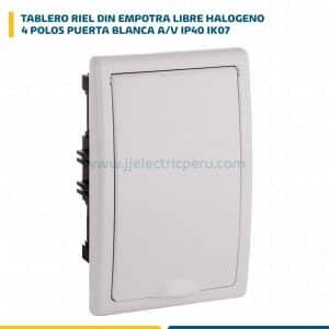 TABLERO RIEL DIN EMPOTRA. LIBRE HALOG. 4 POLOS PUERTA BLANCA A/V IP40 IK07 8694