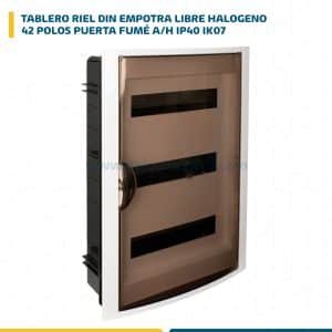 TABLERO RIEL DIN EMPOTRA. LIBRE HALOG. 42 POLOS PUERTA FUMÉ A/H IP40 IK07 5260PF