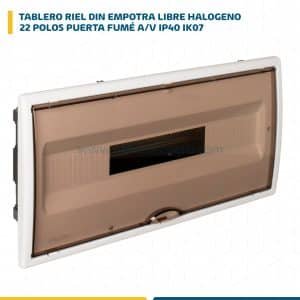 TABLERO RIEL DIN EMPOTRA. LIBRE HALOG. 22 POLOS PUERTA FUMÉ A/V IP40 IK07 8690PF