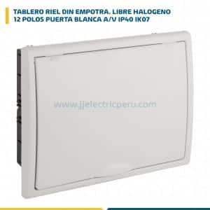 TABLERO RIEL DIN EMPOTRA. LIBRE HALOG. 12 POLOS PUERTA BLANCA A/V IP40 IK07 8688