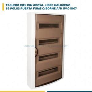 TABLERO RIEL DIN ADOSA. LIBRE HALOG. 56 POLOS PUERTA FUME C/BORNE A/H IP40 IK07 5271PFR1