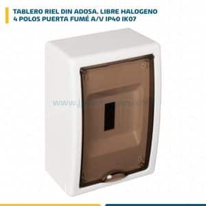 TABLERO RIEL DIN ADOSA. LIBRE HALOG. 4 POLOS PUERTA FUMÉ A/V IP40 IK07 (8684PF-FLJ) 8684PF