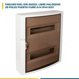 TABLERO RIEL DIN ADOSA. LIBRE HALOG. 28 POLOS PUERTA FUMÉ A/H IP40 IK07 5281PF