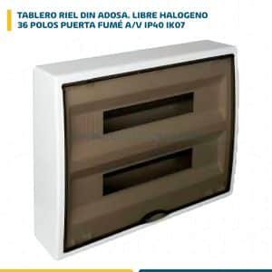 TABLERO RIEL DIN ADOSA. LIBRE HALOG. 36 POLOS PUERTA FUMÉ A/V IP40 IK07 8216PF