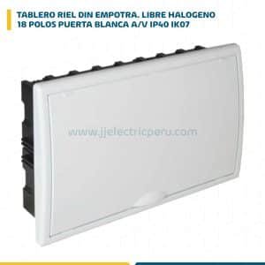 TABLERO RIEL DIN EMPOTRA. LIBRE HALOG. 18 POLOS PUERTA BLANCA A/V IP40 IK07 8685