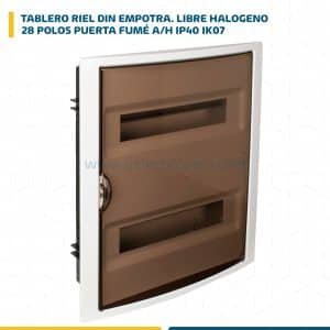 TABLERO RIEL DIN EMPOTRA. LIBRE HALOG. 28 POLOS PUERTA FUMÉ A/H IP40 IK07 5250PF