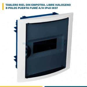 TABLERO RIEL DIN EMPOTRA. LIBRE HALOG. 8 POLOS PUERTA FUMÉ A/H IP40 IK07 , P/DRYWALL, TERMOSELLADO 5108PFHGWFLJ