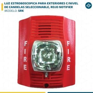 LUZ ESTROBOSCOPICA PARA EXTERIORES C/NIVEL DE CANDELAS SELECCIONABLE, ROJO SRK NOTIFIER
