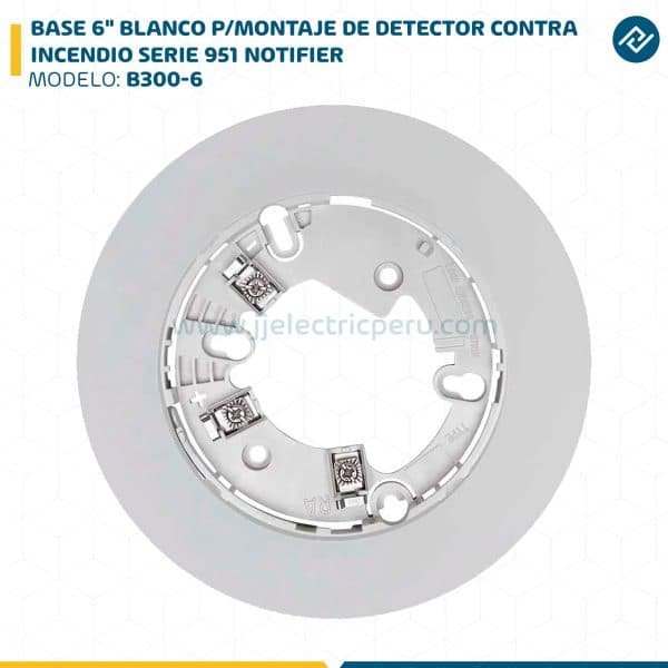 BASE 6" BLANCO P/MONTAJE DE DETECTOR CONTRA INCENDIO SERIE 951 B300-6 NOTIFIER