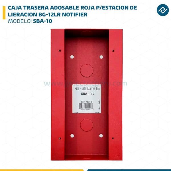 CAJA TRASERA ADOSABLE ROJA SBA-10 P/ESTACION DE LIERACION BG-12LR NOTIFIER
