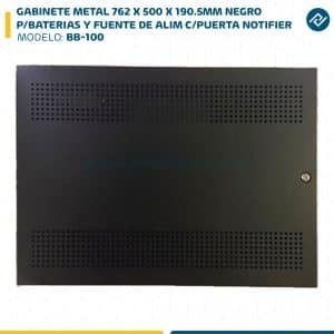 GABINETE METAL 762 X 500 X 190.5MM NEGRO P/BATERIAS Y FUENTE DE ALIM C/PUERTA BB-100 NOTIFIER