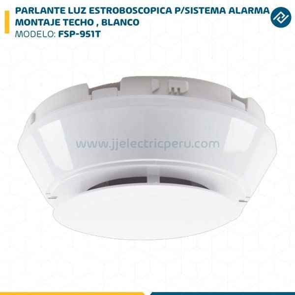 PARLANTE LUZ ESTROBOSCOPICA P/SISTEMA ALARMA MONTAJE TECHO , BLANCO SPSCWL-P