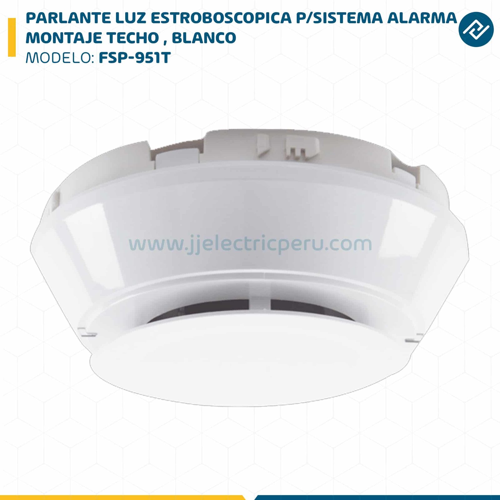 PARLANTE LUZ ESTROBOSCOPICA P/SISTEMA ALARMA MONTAJE TECHO , BLANCO SPSCWL-P