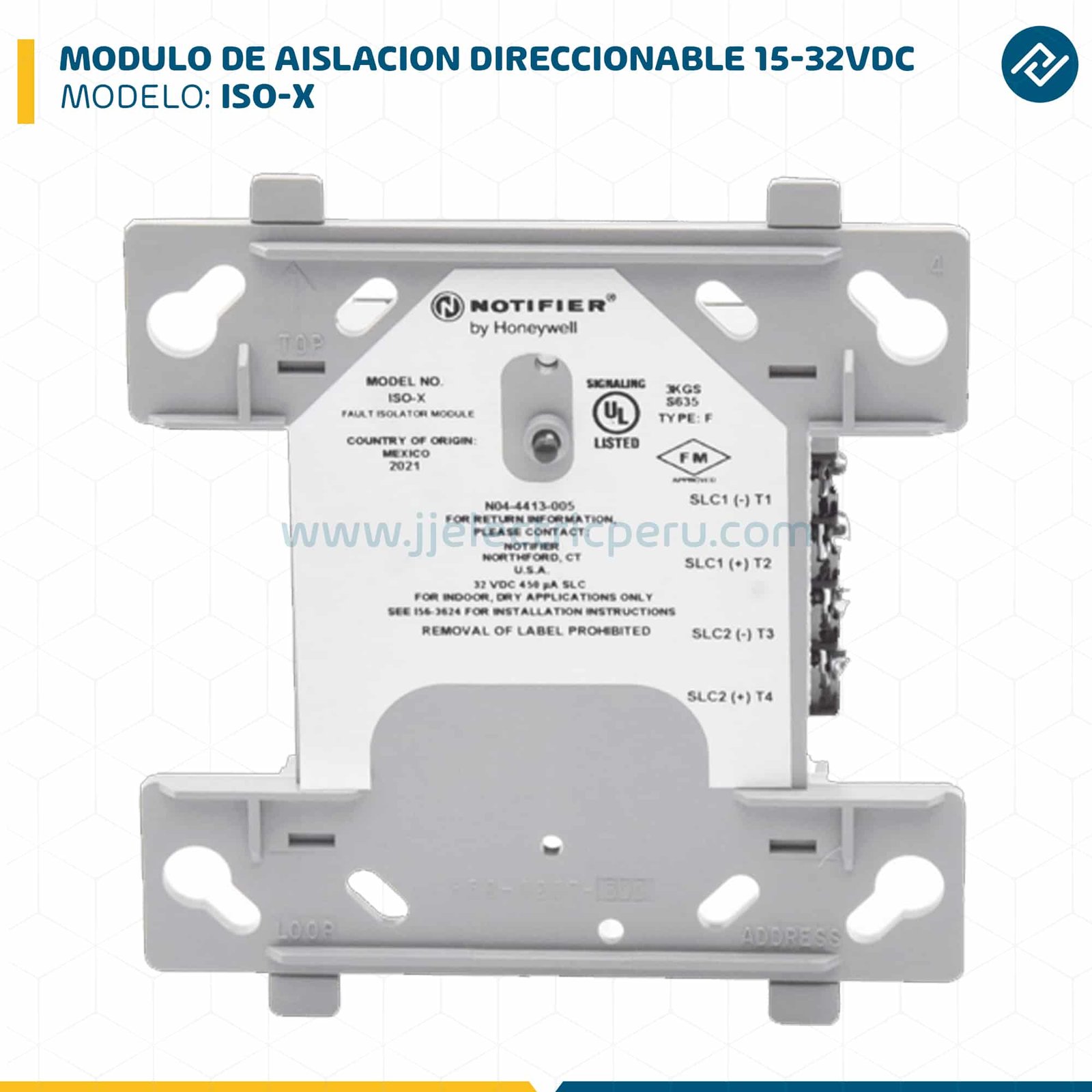 MODULO DE AISLACION DIRECCIONABLE 15-32VDC ISO-X NOTIFIER