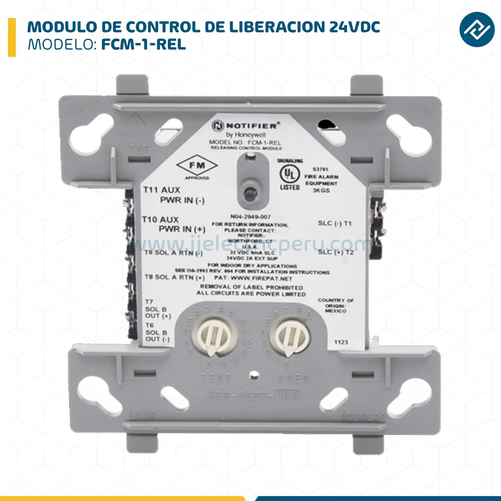 MODULO DE CONTROL DE LIBERACION 24VDC FCM-1-REL NOTIFIER