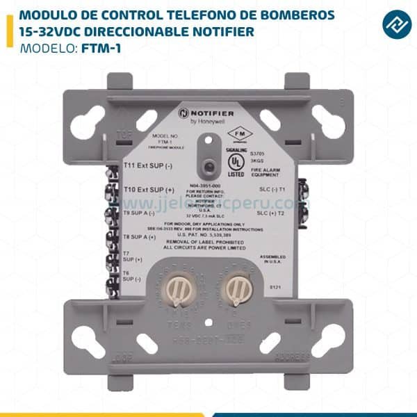 MODULO DE CONTROL TELEFONO DE BOMBEROS 15-32VDC DIRECCIONABLE FTM-1 NOTIFIER