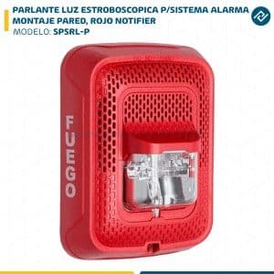 PARLANTE LUZ ESTROBOSCOPICA P/SISTEMA ALARMA MONTAJE PARED, ROJO SPSRL-P NOTIFIER