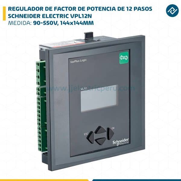 REGULADOR DE FACTOR DE POTENCIA DE 12 PASOS 90-550V, 144x144MM SCHNEIDER ELECTRIC VPL12N