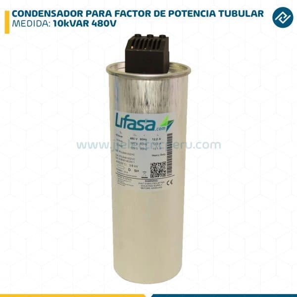 CONDENSADOR PARA FACTOR DE POTENCIA TUBULAR 10kVAR 480V