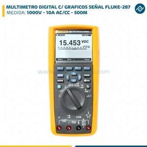 MULTIMETRO DIGITAL C/ GRAFICOS SEÑAL 1000V - 10A AC/CC - 500M FLUKE-287