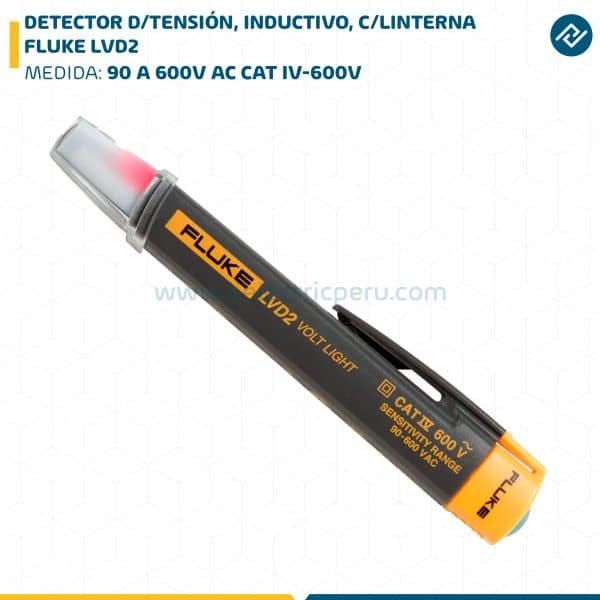 DETECTOR D/TENSIÓN, INDUCTIVO, C/LINTERNA, 90 A 600V AC, CAT IV-600V FLUKE LVD2