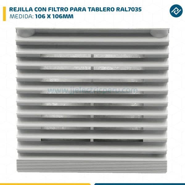 REJILLA CON FILTRO PARA TABLERO 106 X 106MM RAL7035