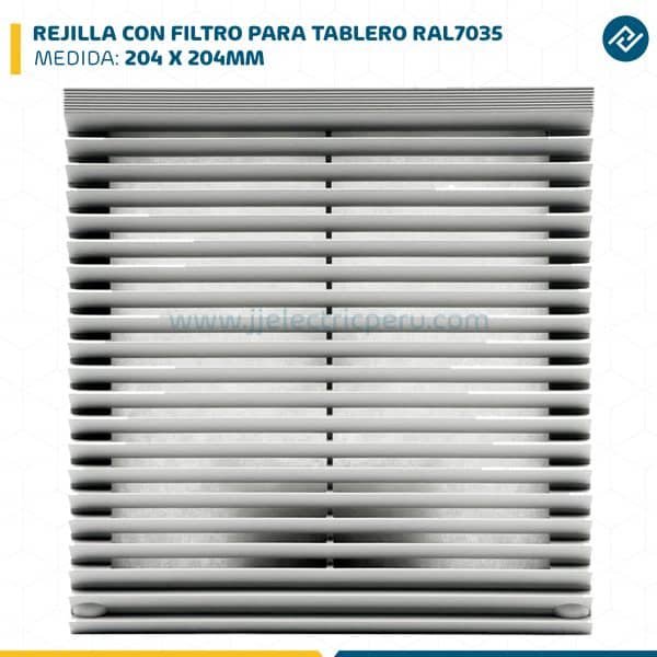 REJILLA CON FILTRO PARA TABLERO 204 X 204MM RAL7035