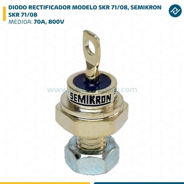 DIODO RECTIFICADOR MODELO SKR 71/08, 70A, 800V SEMIKRON SKR 71/08