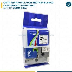 CINTA PARA ROTULADOR BROTHER 24MM X 8M BLANCO C/PEGAMENTO INDUSTRIAL